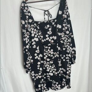 Forever 21 Black and White Ruffled Tie Front Sundress
